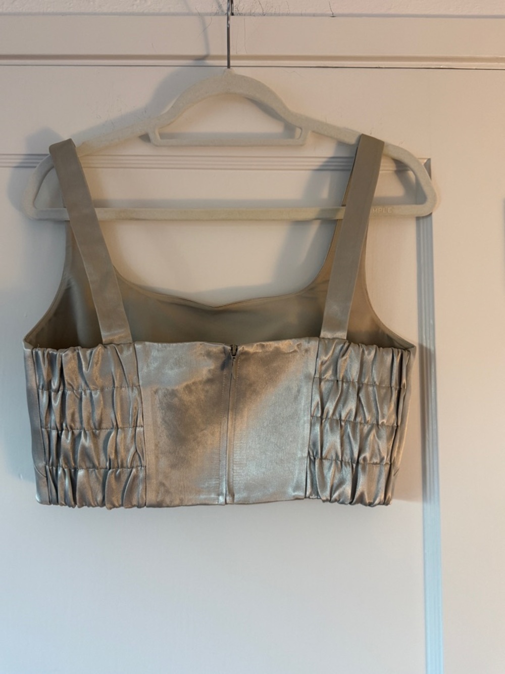 Banana Republic Silver Satin Quilted Tank - Picture 2 of 4